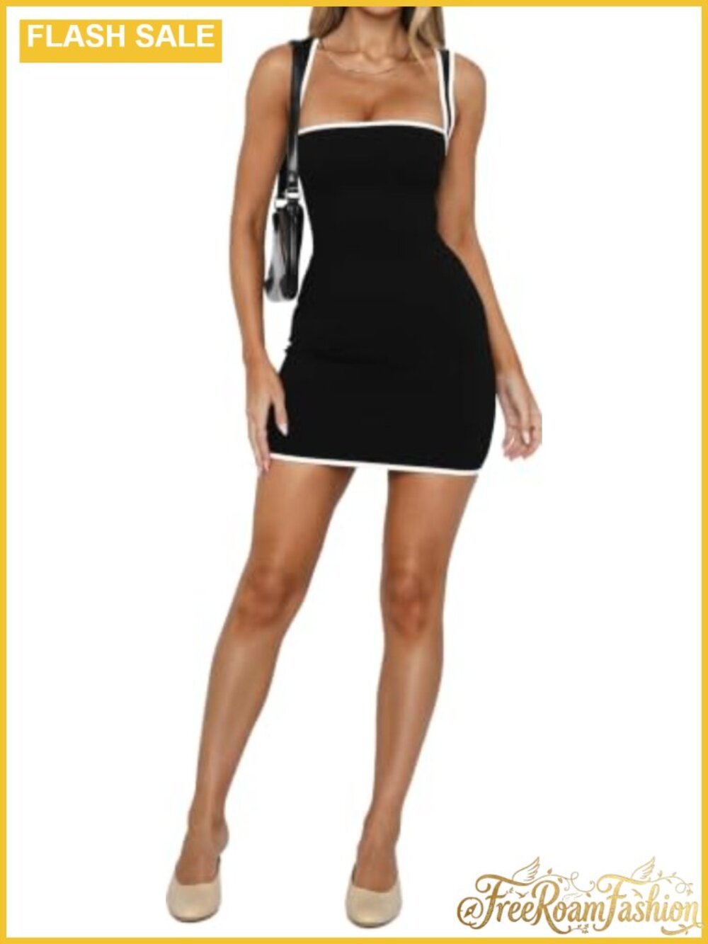 Square Neck Sleeveless Bodycon Mini Dress Party Club Casual